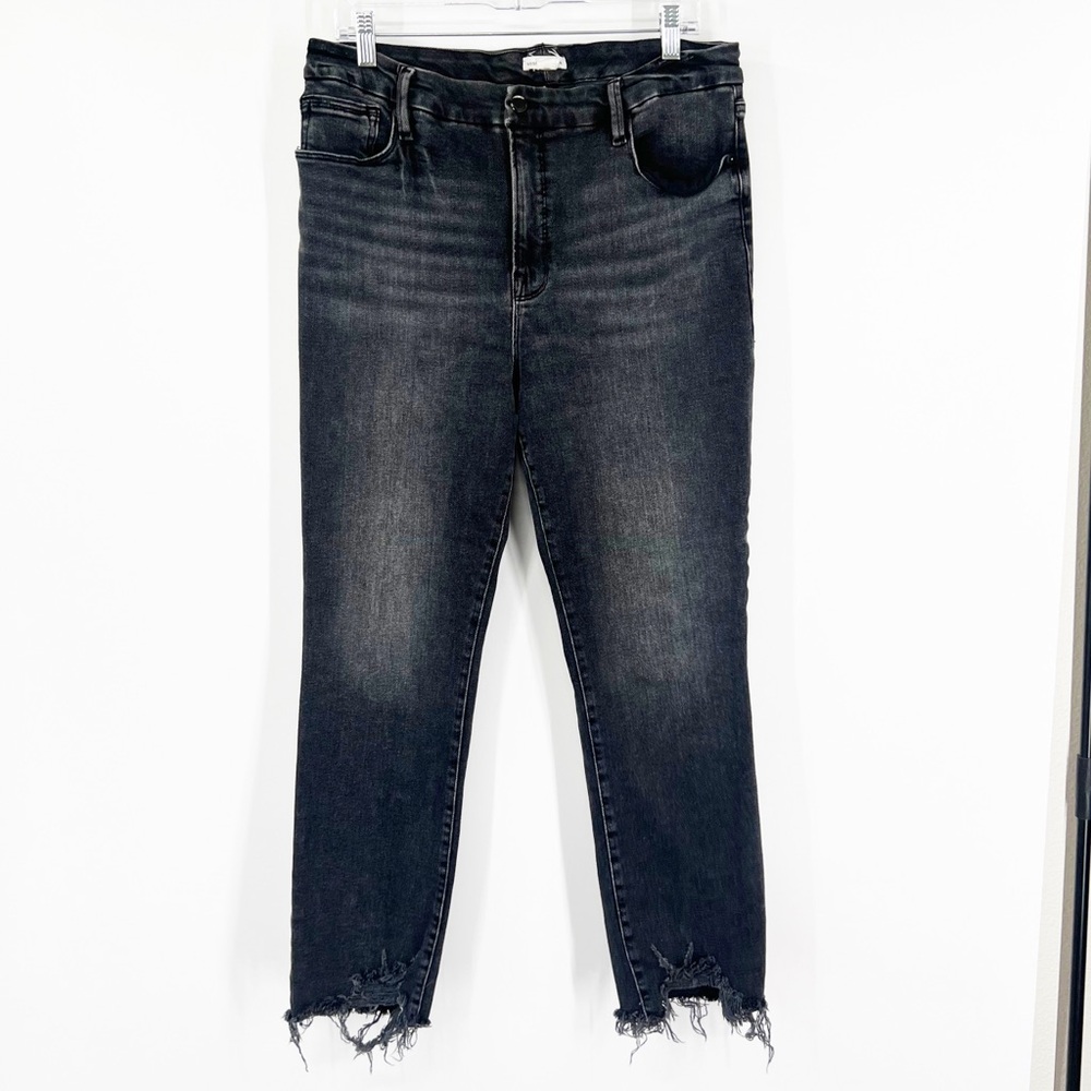 Good American Good Legs High Rise Jeans Raw Hem